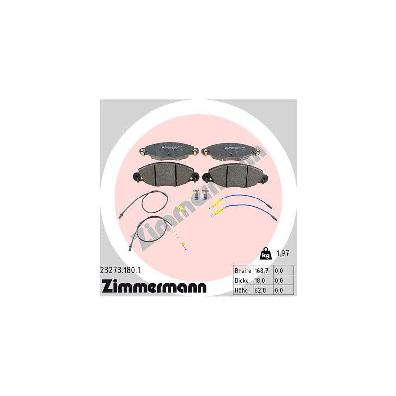 ZIMMERMANN 23273.180.1 Plaquettes de frein Avant pour