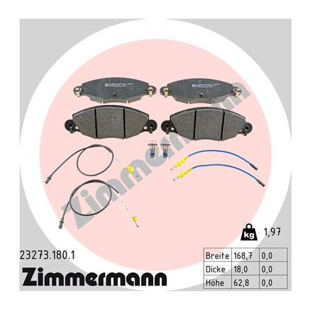 ZIMMERMANN 23273.180.1 Plaquettes de frein Avant pour