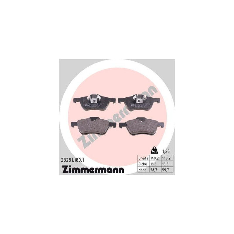 ZIMMERMANN 23281.180.1 Brzdové platničky