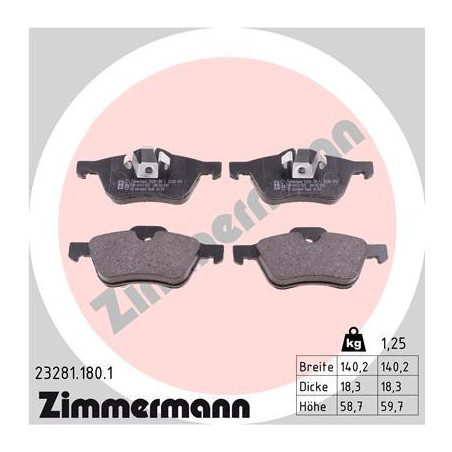 ZIMMERMANN 23281.180.1 Plaquettes de frein