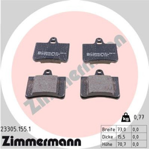 ZIMMERMANN 23305.155.1 Brzdové platničky Zadné pre
