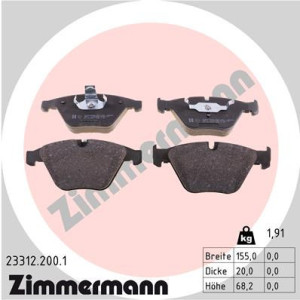 ZIMMERMANN 23312.200.1 Brzdové platničky Predné pre