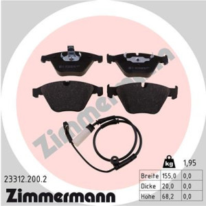 ZIMMERMANN 23312.200.2 Brzdové platničky Predné pre