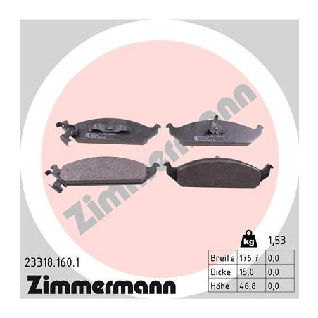 ZIMMERMANN 23318.160.1 Klocki hamulcowe