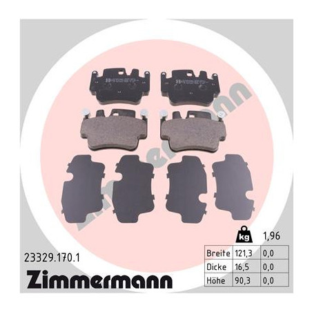 ZIMMERMANN 23329.170.1 Klocki hamulcowe Przód dla