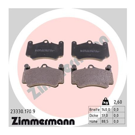 ZIMMERMANN 23330.170.9 Brzdové platničky Predné pre