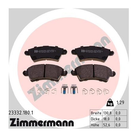 ZIMMERMANN 23332.180.1 Brzdové destičky