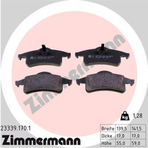 ZIMMERMANN 23339.170.1 Pastillas de freno Trasero para