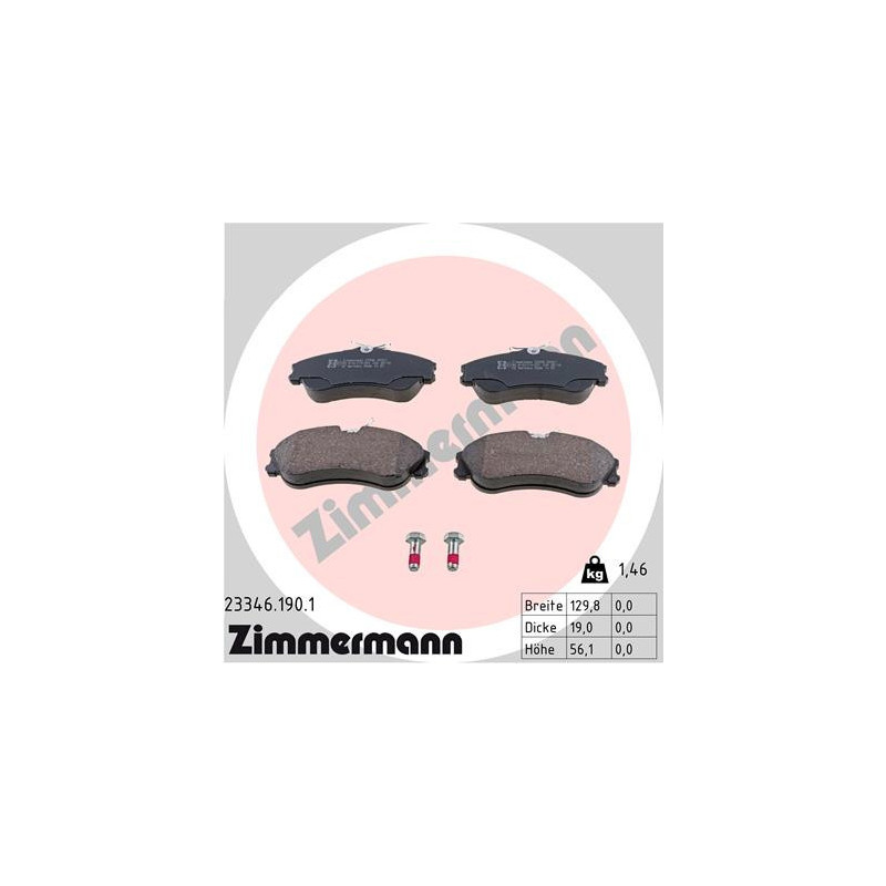 ZIMMERMANN 23346.190.1 Bremsbeläge