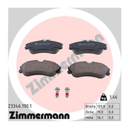 ZIMMERMANN 23346.190.1 Plaquettes de frein