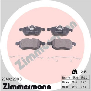 ZIMMERMANN 23402.200.3 Brzdové platničky Predné pre