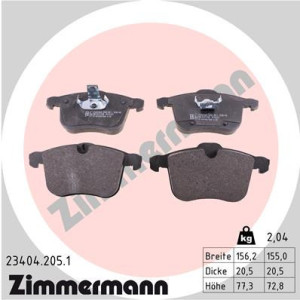 ZIMMERMANN 23404.205.1 Pastiglie freno Anteriore per