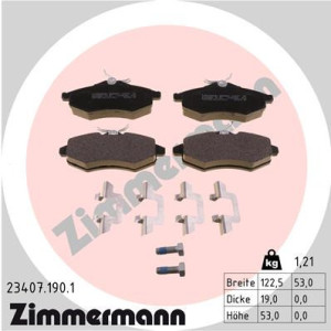 ZIMMERMANN 23407.190.1 Brzdové platničky Predné pre