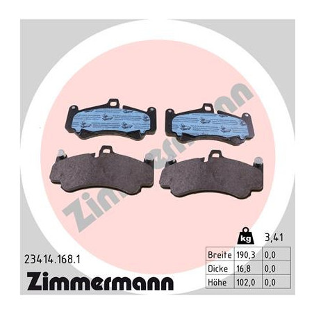 ZIMMERMANN 23414.168.1 Brzdové platničky Predné pre