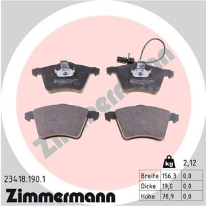 ZIMMERMANN 23418.190.1 Brzdové platničky Predné pre
