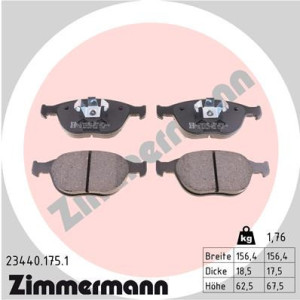 ZIMMERMANN 23440.175.1 Brzdové platničky Predné pre