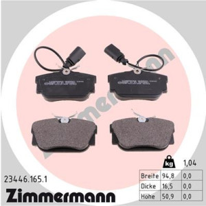 ZIMMERMANN 23446.165.1 Pastillas de freno Trasero para