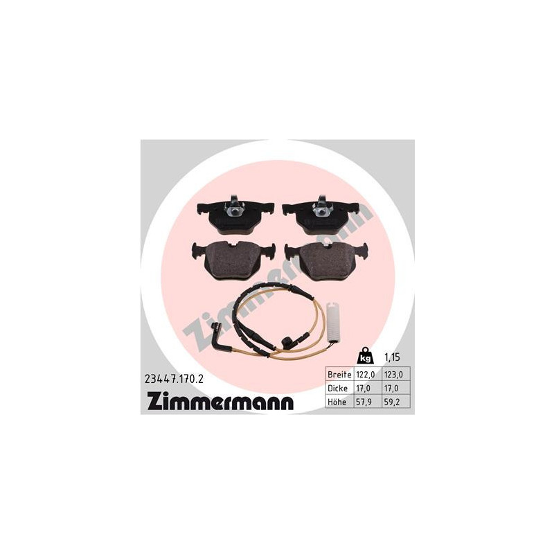 ZIMMERMANN 23447.170.2 Brake Pads Set Rear for