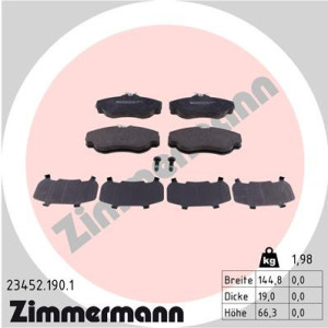 ZIMMERMANN 23452.190.1 Brzdové platničky Predné pre