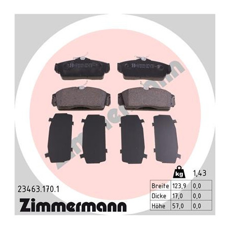 ZIMMERMANN 23463.170.1 Bremsbeläge