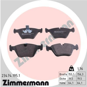 ZIMMERMANN 23474.195.1 Brzdové platničky Predné pre