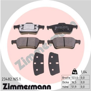 ZIMMERMANN 23482.165.1 Brzdové platničky Zadné pre