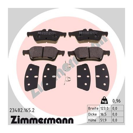 ZIMMERMANN 23482.165.2 Brake Pads Set Rear for