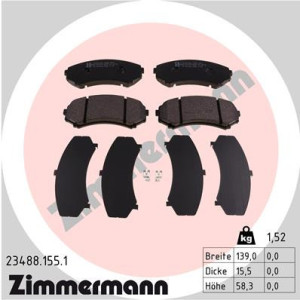 ZIMMERMANN 23488.155.1 Pastiglie freno Anteriore per