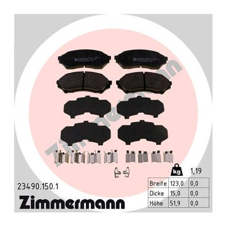 ZIMMERMANN 23490.150.1 Pastiglie freno Anteriore per