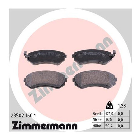 ZIMMERMANN 23502.160.1 Bremsbeläge