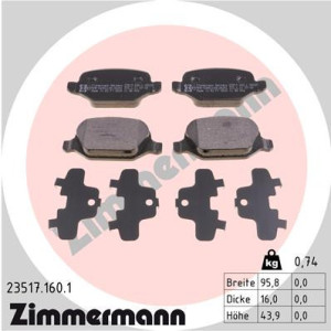 ZIMMERMANN 23517.160.1 Pastiglie freno Posteriore per