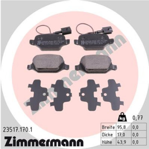 ZIMMERMANN 23517.170.1 Brzdové destičky Zadní pro