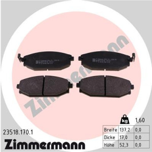 ZIMMERMANN 23518.170.1 Pastiglie freno Anteriore per