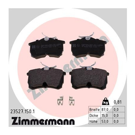 ZIMMERMANN 23527.150.1 Pastiglie freno Posteriore per