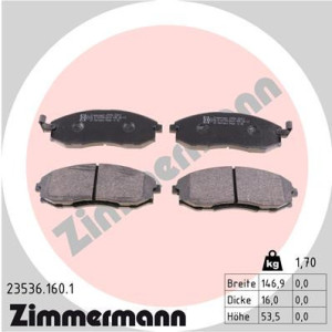 ZIMMERMANN 23536.160.1 Brzdové platničky Predné pre