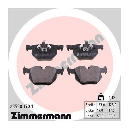 ZIMMERMANN 23550.170.1 Plaquettes de frein Arrière pour