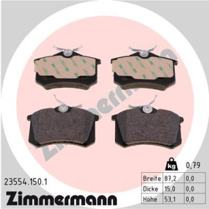 ZIMMERMANN 23554.150.1 Bremsbeläge Hinten für