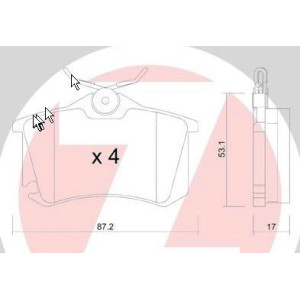 ZIMMERMANN 23554.170.1 Brzdové platničky Zadné pre