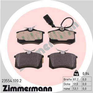 ZIMMERMANN 23554.170.2 Brake Pads Set Rear for