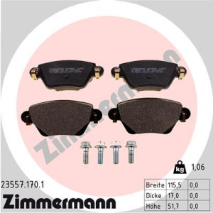 ZIMMERMANN 23557.170.1 Pastillas de freno Trasero para