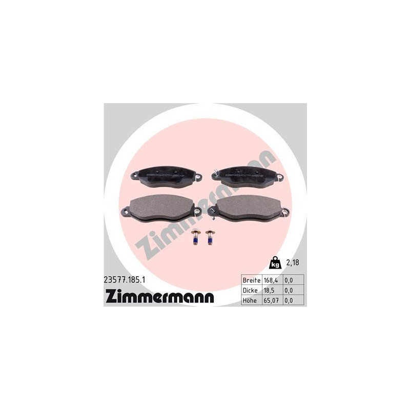ZIMMERMANN 23577.185.1 Plaquettes de frein Avant pour