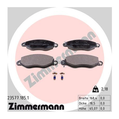 ZIMMERMANN 23577.185.1 Klocki hamulcowe Przód dla