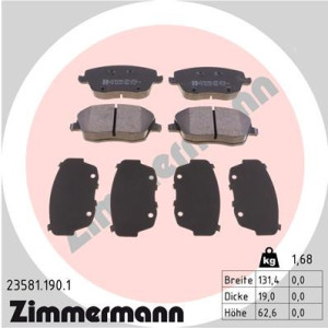 ZIMMERMANN 23581.190.1 Pastillas de freno Delantero para