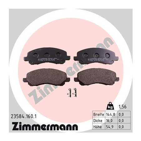 ZIMMERMANN 23584.160.1 Plaquettes de frein Avant pour