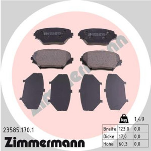 ZIMMERMANN 23585.170.1 Brake Pads Set Front for