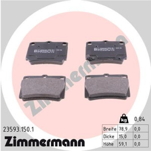 ZIMMERMANN 23593.150.1 Brzdové platničky Zadné pre
