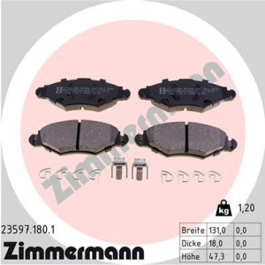 ZIMMERMANN 23597.180.1 Brzdové platničky Predné pre