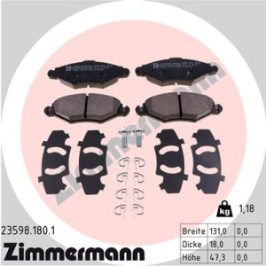 ZIMMERMANN 23598.180.1 Pastillas de freno Delantero para