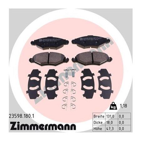 ZIMMERMANN 23598.180.1 Bremsbeläge Vorne für