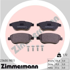ZIMMERMANN 23600.190.1 Klocki hamulcowe Przód dla